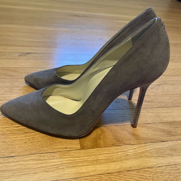 Sarah Flint Perfect Pump 100 Taupe Suede Heels IT 37 - US 7 - Picture 10 of 13
